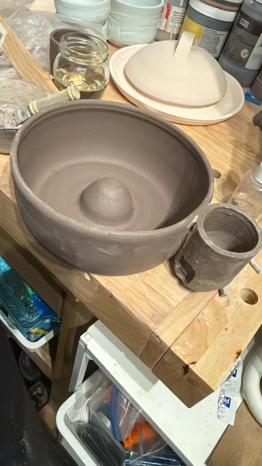 The bowl taking shape, before the openings were added.