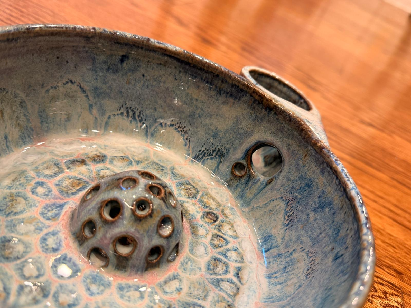 A close look at the openings and the finished glaze.